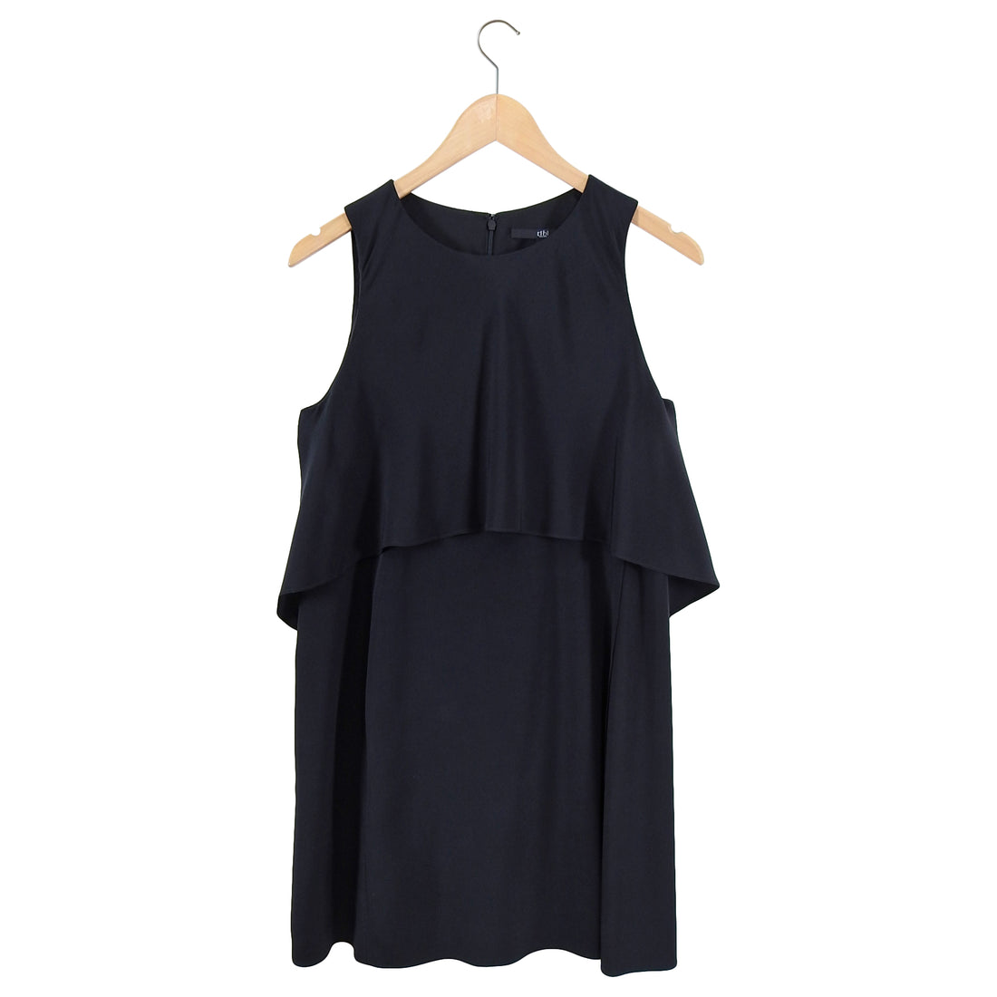 Tibi Black Layered Sleeveless Shift ...